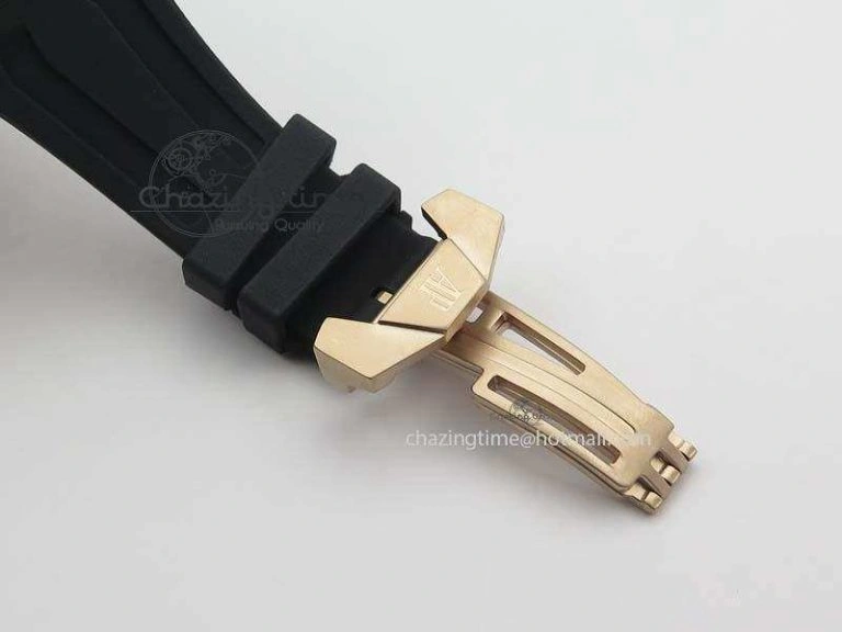 Royal Oak Concept RG Black Silver Dial On Black Rubber Strap Jap Quartz UrbanStyle 5046