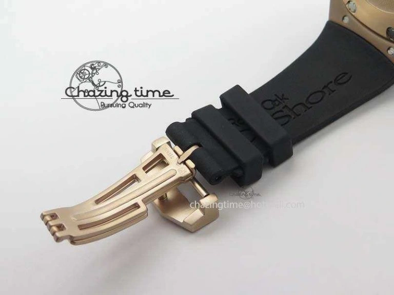 Royal Oak Concept RG Black Silver Dial On Black Rubber Strap Jap Quartz UrbanStyle 5046