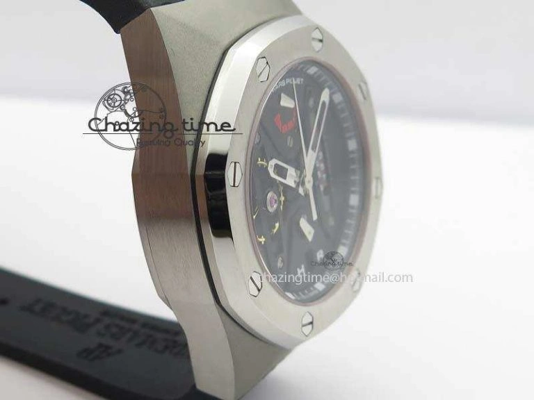Royal Oak Concept SS Black Black Dial On Black Rubber Strap Jap Quartz Timeless 5053