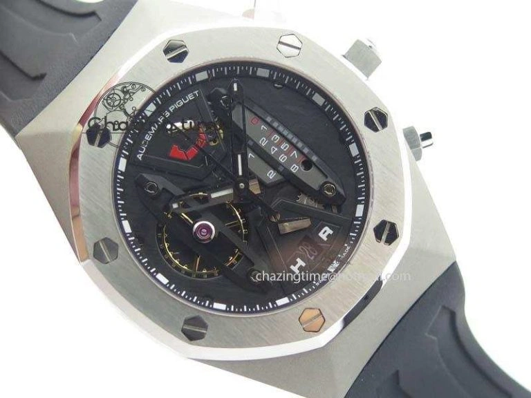 Royal Oak Concept SS Black Black Dial On Black Rubber Strap Jap Quartz Timeless 5053