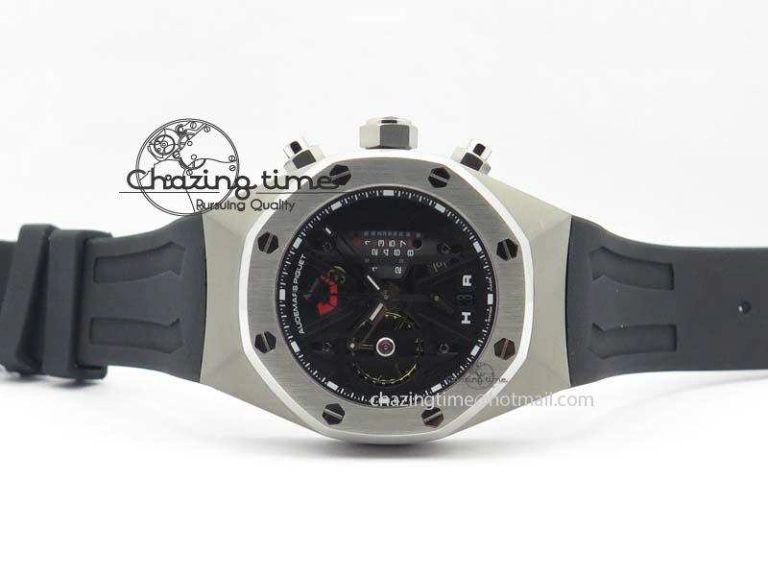 Royal Oak Concept SS Black Black Dial On Black Rubber Strap Jap Quartz Timeless 5053