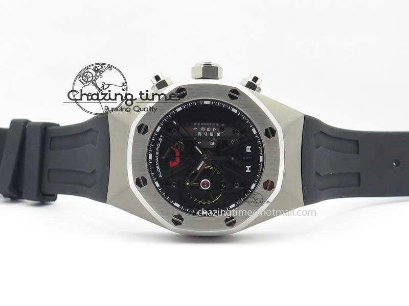 Royal Oak Concept SS Black Black Dial On Black Rubber Strap Jap Quartz Timeless 5053