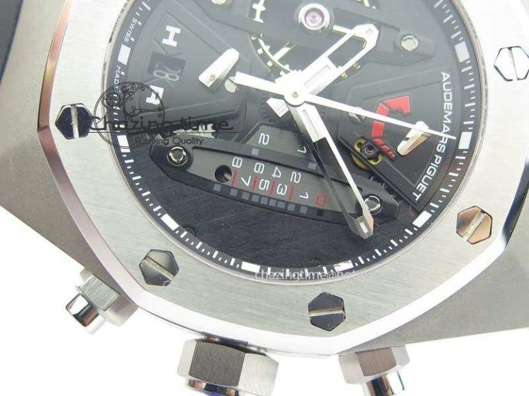 Royal Oak Concept SS Black Black Dial On Black Rubber Strap Jap Quartz Timeless 5053