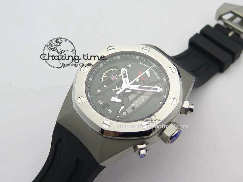 Royal Oak Concept SS Black Black Dial On Black Rubber Strap Jap Quartz Timeless 5053