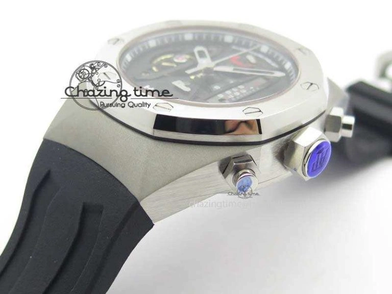 Royal Oak Concept SS Black Black Dial On Black Rubber Strap Jap Quartz Timeless 5053