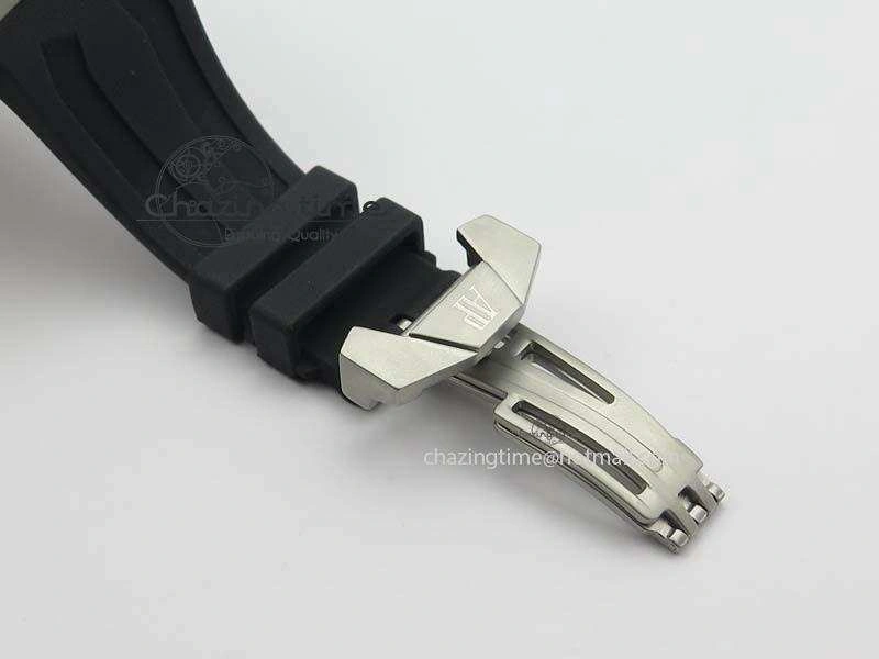 Royal Oak Concept SS Black Silver Dial Black Pushers On Black Rubber Strap Jap Quartz HighQuality 5047