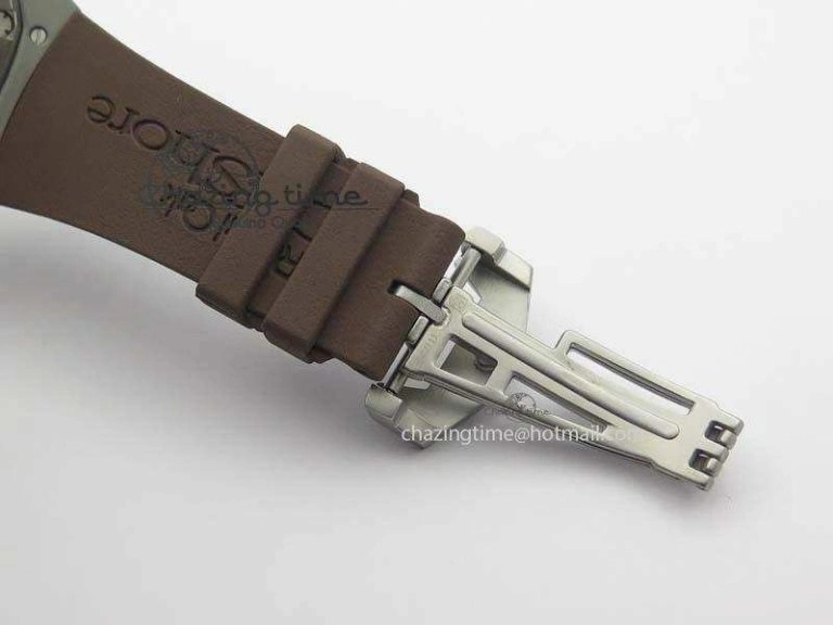 Bright Royal Oak Concept SS Black Silver Dial Brown Inner Bezel On Rubber Strap Jap Quartz 5051