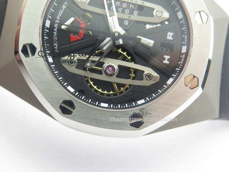 StreetReady Royal Oak Concept SS Black Silver Dial On Black Rubber Strap Jap Quartz 5052