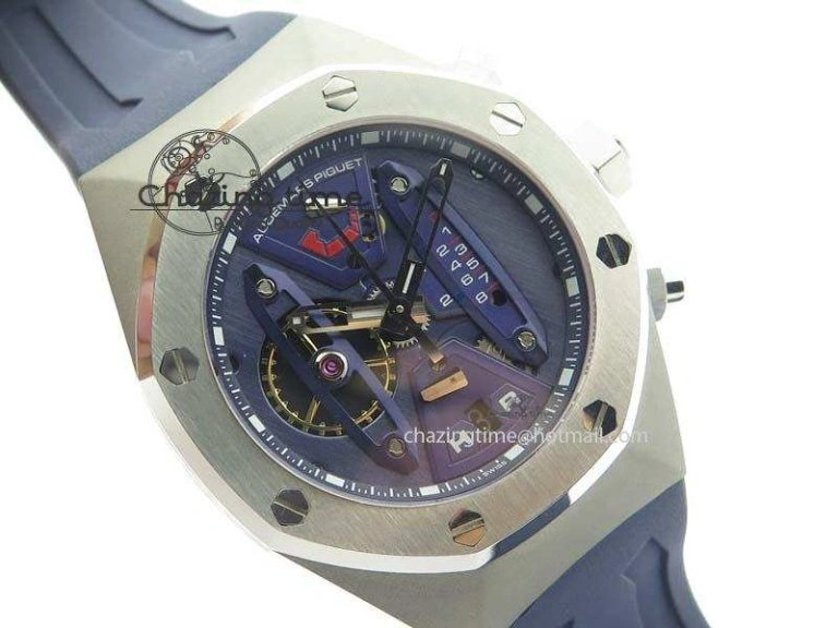 ComfortFit Royal Oak Concept SS Blue Blue Dial On Blue Rubber Strap Jap Quartz 5050