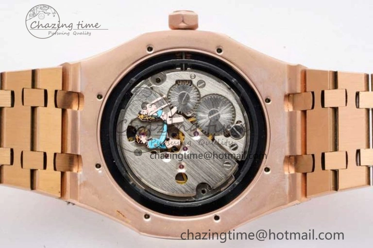 Royal Oak Fake Tourbillon RG ABF Blue Dial on RG Bracelet A23J (Erotic) SmoothTexture 4759