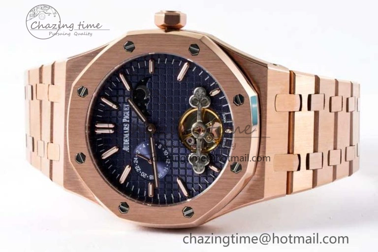 Royal Oak Fake Tourbillon RG ABF Blue Dial on RG Bracelet A23J (Erotic) SmoothTexture 4759