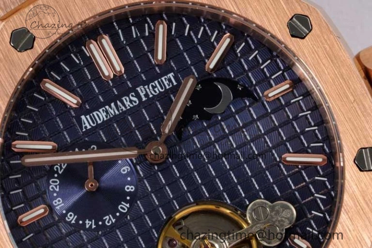 Royal Oak Fake Tourbillon RG ABF Blue Dial on RG Bracelet A23J (Erotic) SmoothTexture 4759