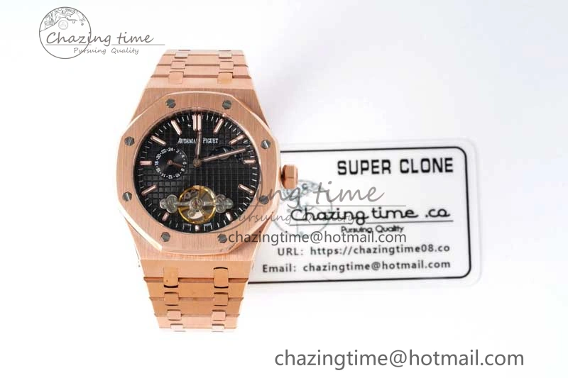 Royal Oak Fake Tourbillon RG ABF Blue Dial on RG Bracelet A23J (Erotic) SmoothTexture 4759