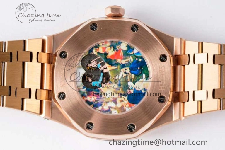 Royal Oak Fake Tourbillon RG ABF Blue Dial on RG Bracelet A23J (Erotic) SmoothTexture 4759