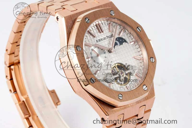 FreshLook Royal Oak Fake Tourbillon RG ABF White Dial on RG Bracelet A23J (Erotic) 4756