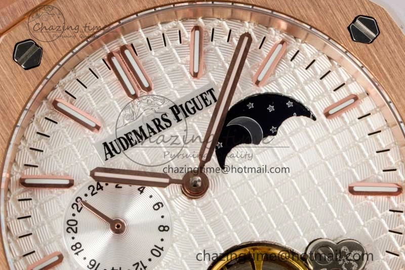 FreshLook Royal Oak Fake Tourbillon RG ABF White Dial on RG Bracelet A23J (Erotic) 4756