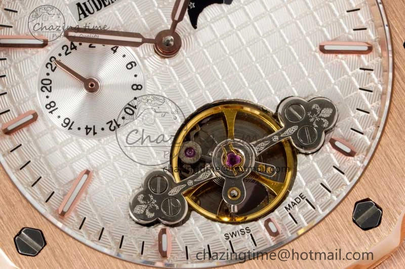 FreshLook Royal Oak Fake Tourbillon RG ABF White Dial on RG Bracelet A23J (Erotic) 4756