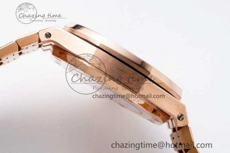 FreshLook Royal Oak Fake Tourbillon RG ABF White Dial on RG Bracelet A23J (Erotic) 4756