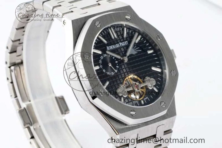 ComfortFit Royal Oak Fake Tourbillon SS ABF Black Dial on SS Bracelet A23J (Erotic) 4761