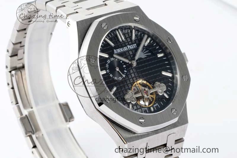 ComfortFit Royal Oak Fake Tourbillon SS ABF Black Dial on SS Bracelet A23J (Erotic) 4761