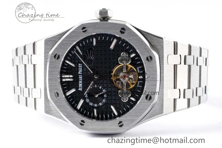 ComfortFit Royal Oak Fake Tourbillon SS ABF Black Dial on SS Bracelet A23J (Erotic) 4761