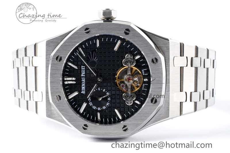 ComfortFit Royal Oak Fake Tourbillon SS ABF Black Dial on SS Bracelet A23J (Erotic) 4761
