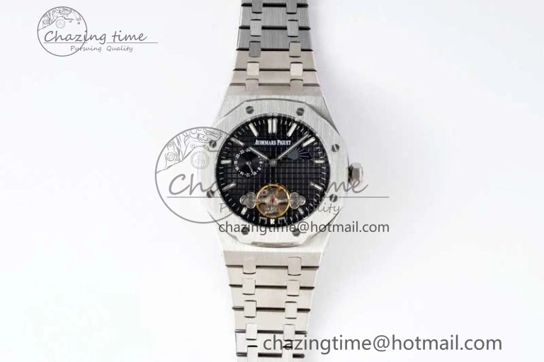 ComfortFit Royal Oak Fake Tourbillon SS ABF Black Dial on SS Bracelet A23J (Erotic) 4761