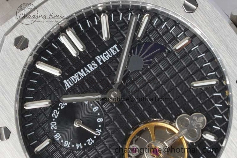 ComfortFit Royal Oak Fake Tourbillon SS ABF Black Dial on SS Bracelet A23J (Erotic) 4761