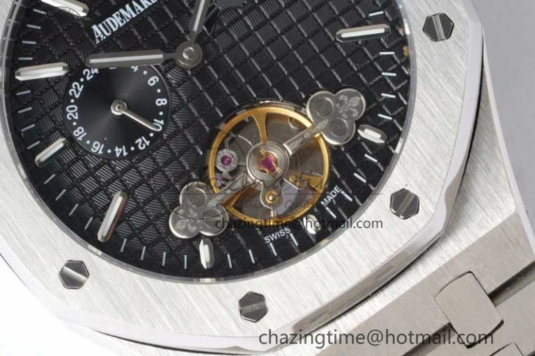 ComfortFit Royal Oak Fake Tourbillon SS ABF Black Dial on SS Bracelet A23J (Erotic) 4761
