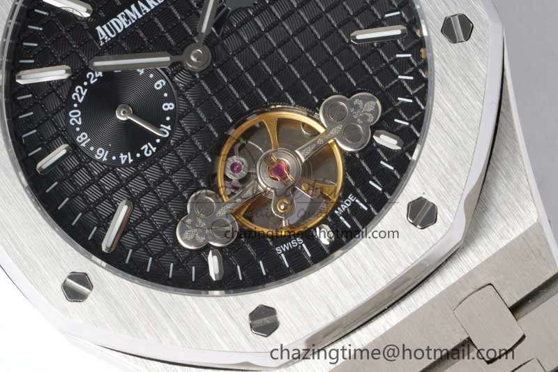 ComfortFit Royal Oak Fake Tourbillon SS ABF Black Dial on SS Bracelet A23J (Erotic) 4761