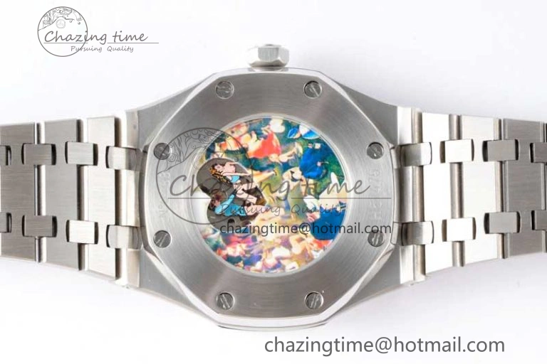 EyeCatching Royal Oak Fake Tourbillon SS ABF Blue Dial on SS Bracelet A23J (Erotic) 4760