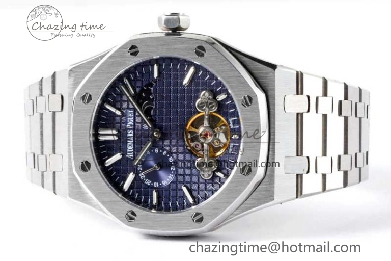 EyeCatching Royal Oak Fake Tourbillon SS ABF Blue Dial on SS Bracelet A23J (Erotic) 4760