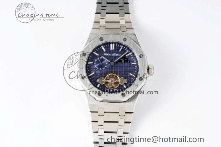 EyeCatching Royal Oak Fake Tourbillon SS ABF Blue Dial on SS Bracelet A23J (Erotic) 4760