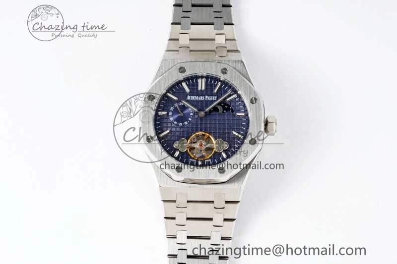 EyeCatching Royal Oak Fake Tourbillon SS ABF Blue Dial on SS Bracelet A23J (Erotic) 4760