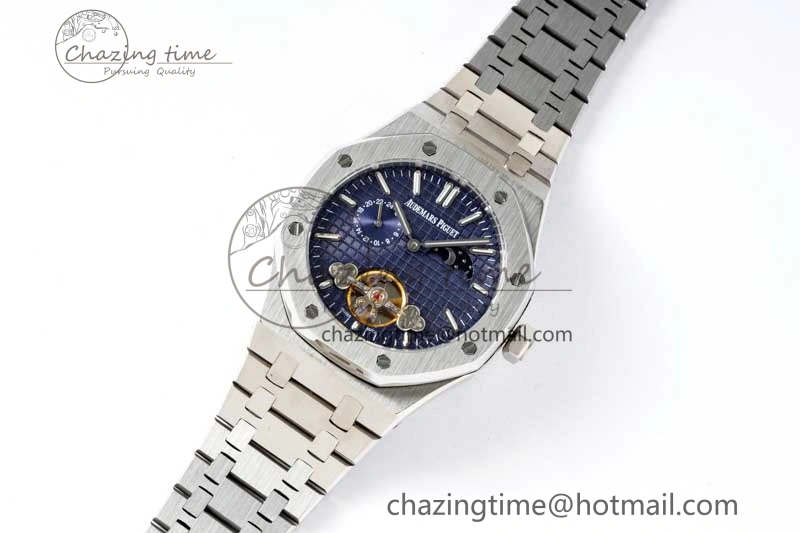 EyeCatching Royal Oak Fake Tourbillon SS ABF Blue Dial on SS Bracelet A23J (Erotic) 4760