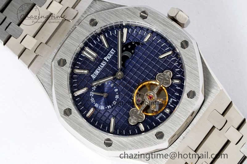 EyeCatching Royal Oak Fake Tourbillon SS ABF Blue Dial on SS Bracelet A23J (Erotic) 4760
