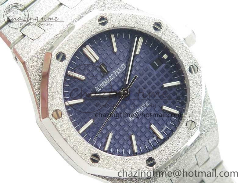 Unique Royal Oak Jumbo 15454 Frosted 37mm JHF Best Edition Blue Dial On SS Bracelet A 4982