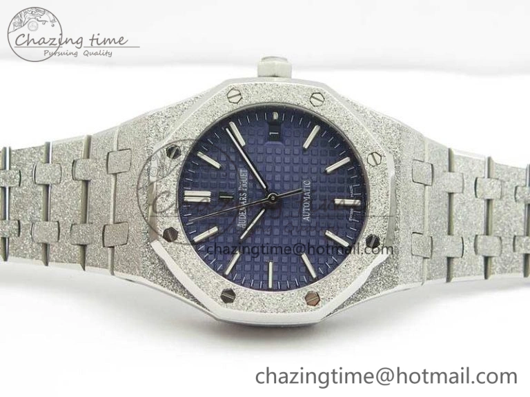 Unique Royal Oak Jumbo 15454 Frosted 37mm JHF Best Edition Blue Dial On SS Bracelet A 4982