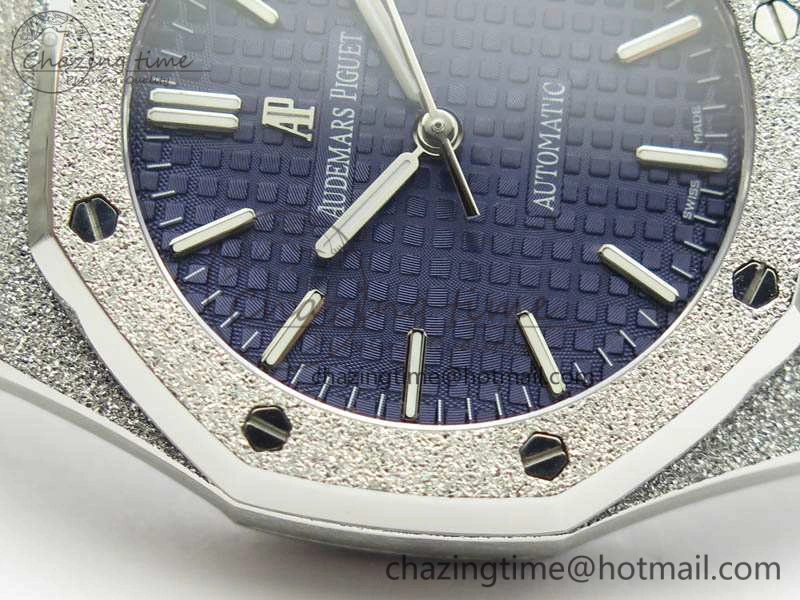 Unique Royal Oak Jumbo 15454 Frosted 37mm JHF Best Edition Blue Dial On SS Bracelet A 4982