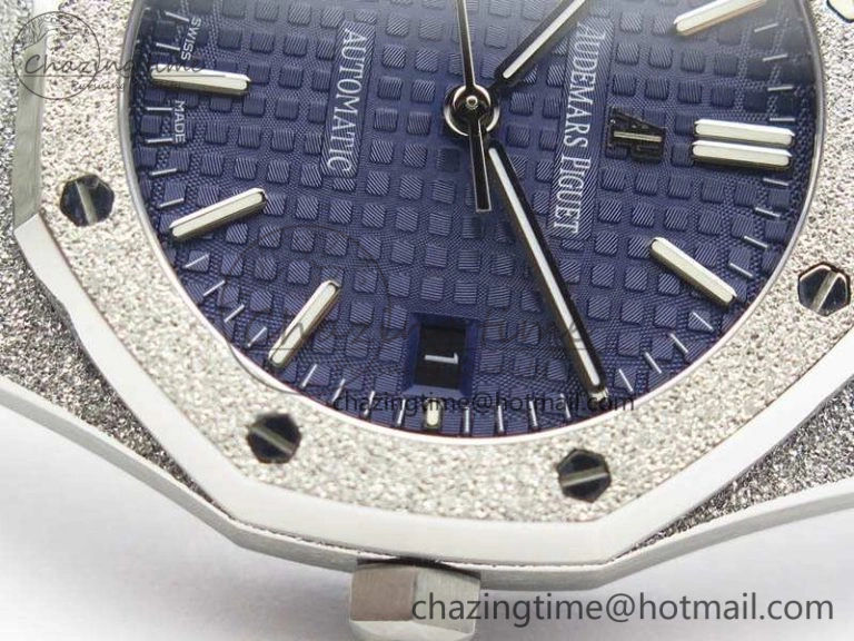 Unique Royal Oak Jumbo 15454 Frosted 37mm JHF Best Edition Blue Dial On SS Bracelet A 4982