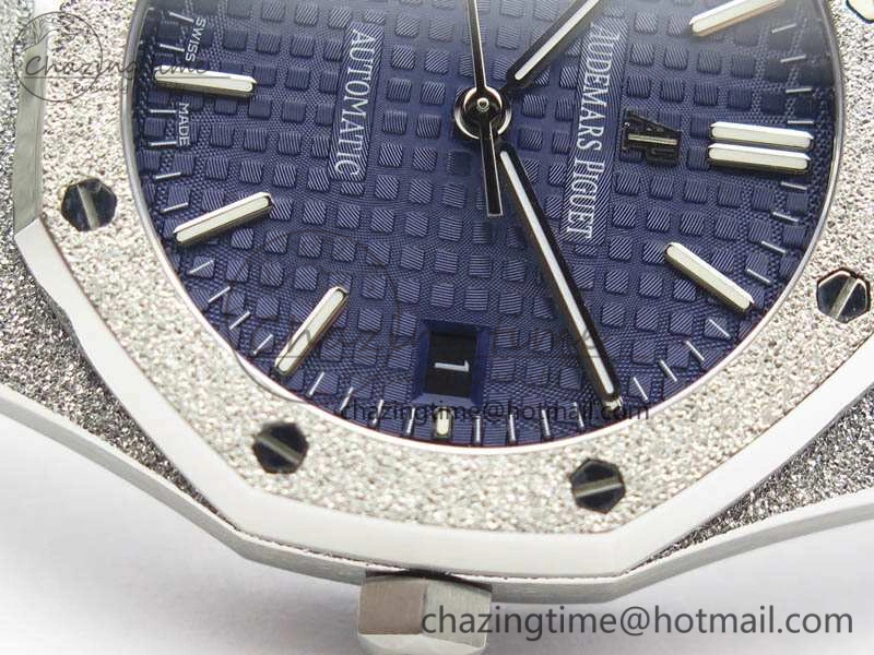 Unique Royal Oak Jumbo 15454 Frosted 37mm JHF Best Edition Blue Dial On SS Bracelet A 4982