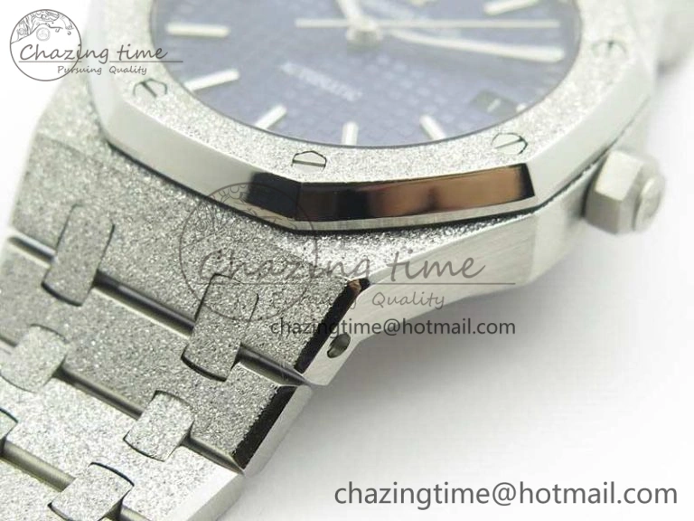 Unique Royal Oak Jumbo 15454 Frosted 37mm JHF Best Edition Blue Dial On SS Bracelet A 4982