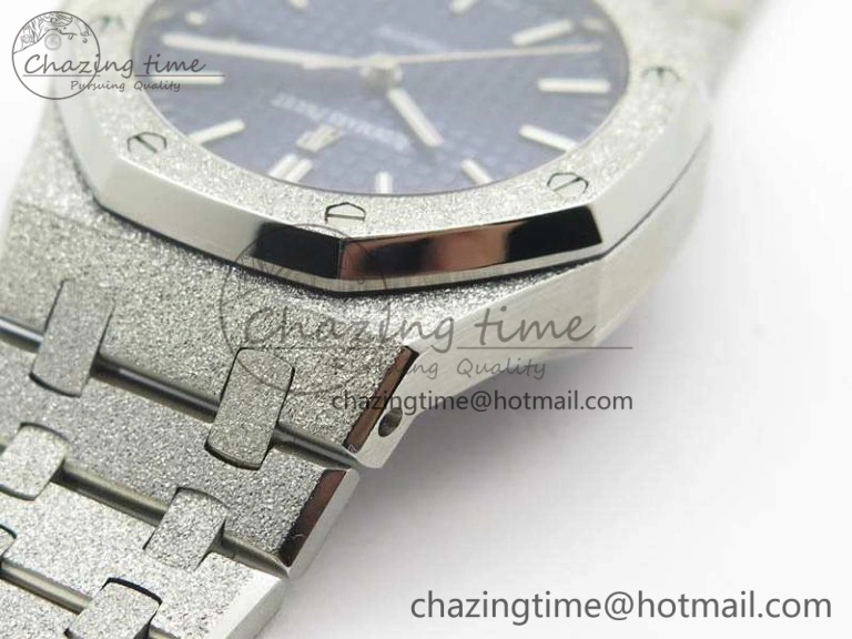 Unique Royal Oak Jumbo 15454 Frosted 37mm JHF Best Edition Blue Dial On SS Bracelet A 4982