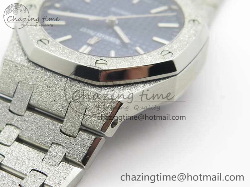 Unique Royal Oak Jumbo 15454 Frosted 37mm JHF Best Edition Blue Dial On SS Bracelet A 4982