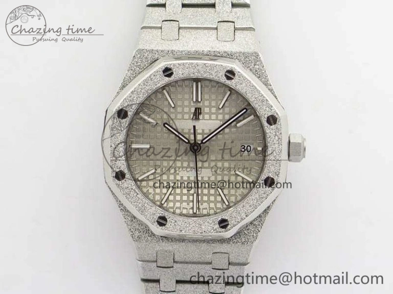 BestValue Royal Oak Jumbo 15454 Frosted 37mm JHF Best Edition Gray Dial On SS Bracelet A 4985