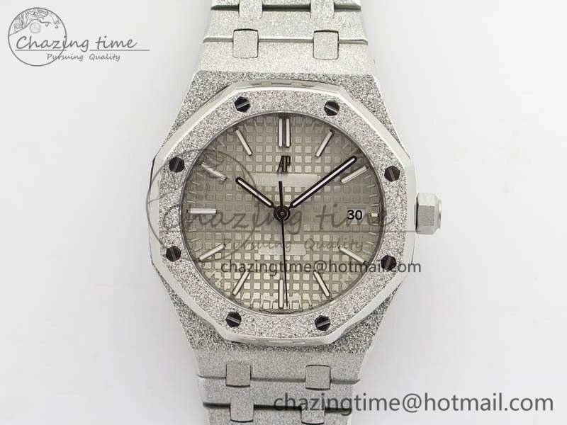 BestValue Royal Oak Jumbo 15454 Frosted 37mm JHF Best Edition Gray Dial On SS Bracelet A 4985