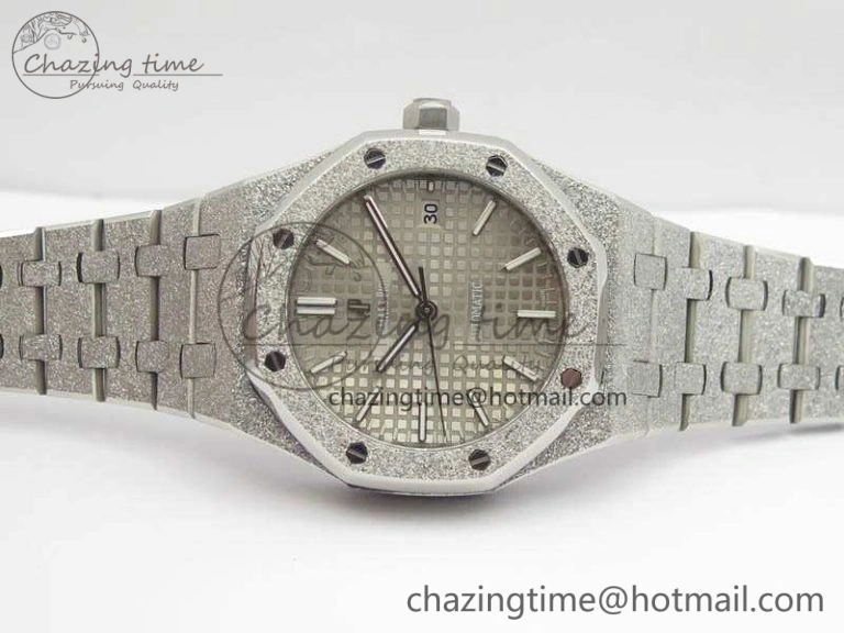 BestValue Royal Oak Jumbo 15454 Frosted 37mm JHF Best Edition Gray Dial On SS Bracelet A 4985