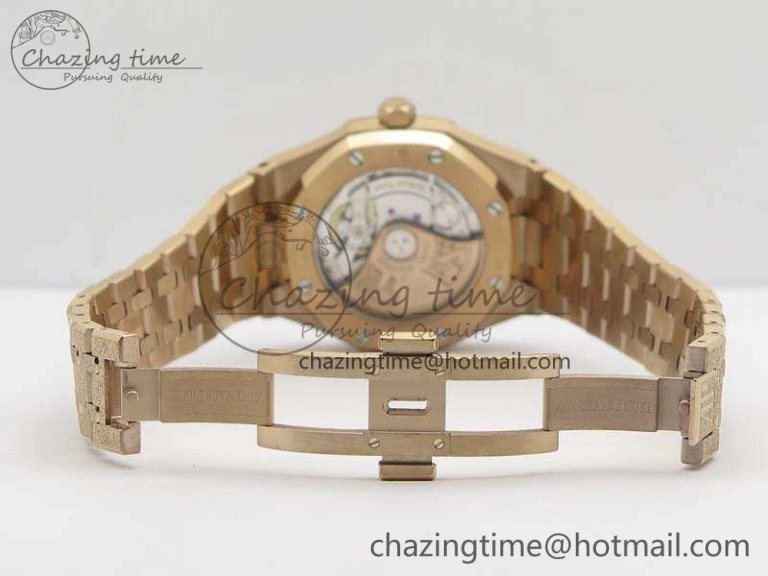 Royal Oak Jumbo 15454 RG Frosted 37mm JHF Best Edition Black Dial On RG Bracelet A QuickDry 4976