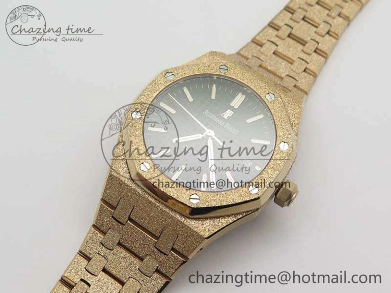 Royal Oak Jumbo 15454 RG Frosted 37mm JHF Best Edition Black Dial On RG Bracelet A QuickDry 4976