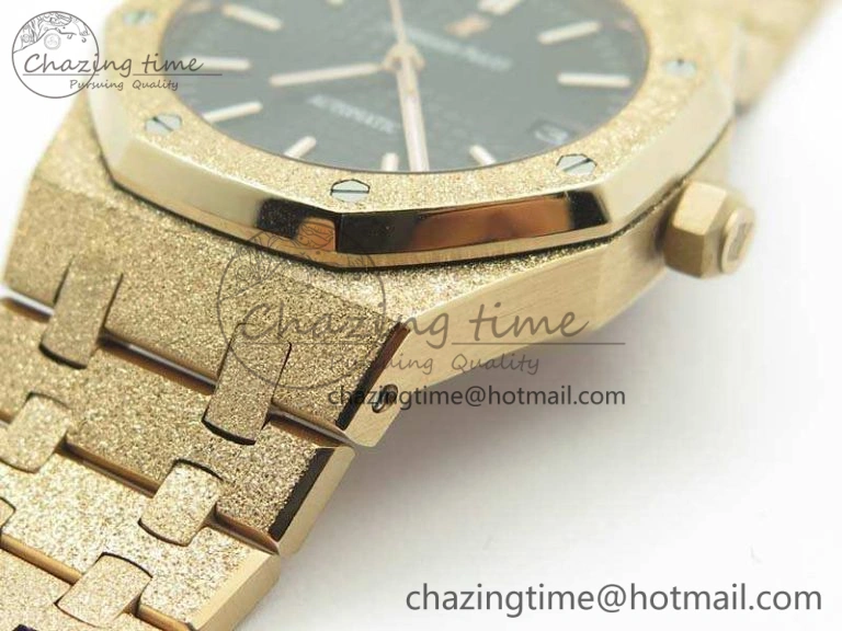 Royal Oak Jumbo 15454 RG Frosted 37mm JHF Best Edition Black Dial On RG Bracelet A QuickDry 4976